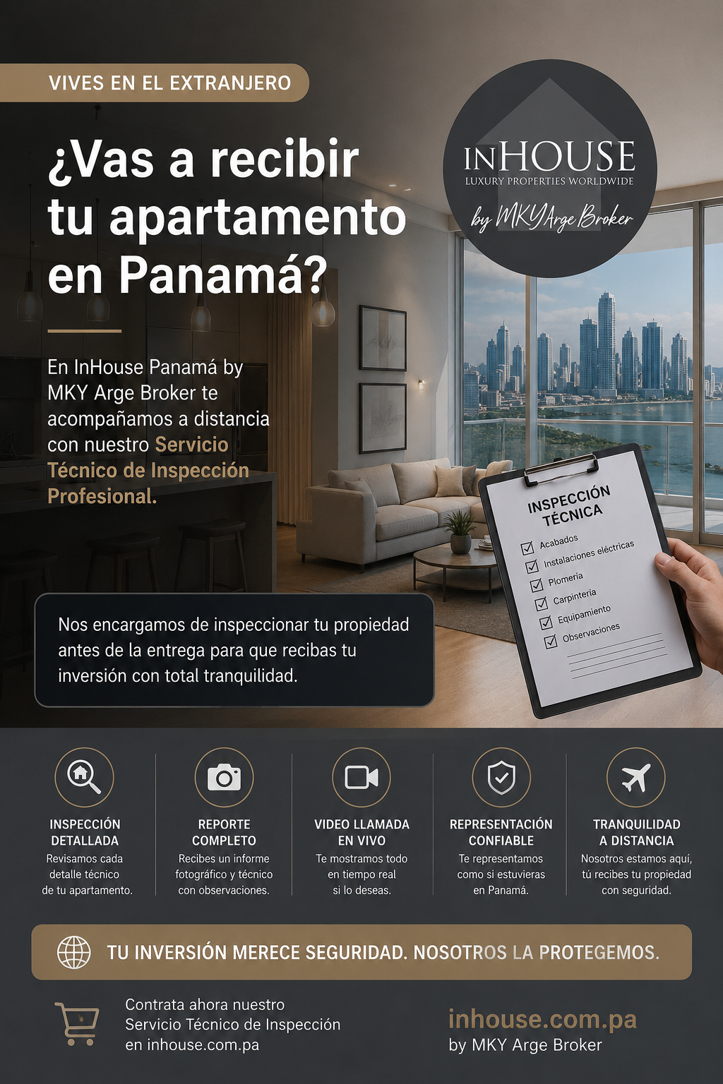 Recepción e Inspección Técnica de Apartamentos en Panamá para Propietarios en el Extranjero
