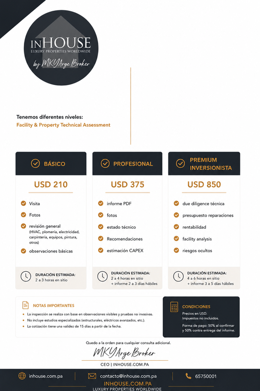 Inspección Técnica de Propiedades en Panamá | Facility & Property Technical Assessment